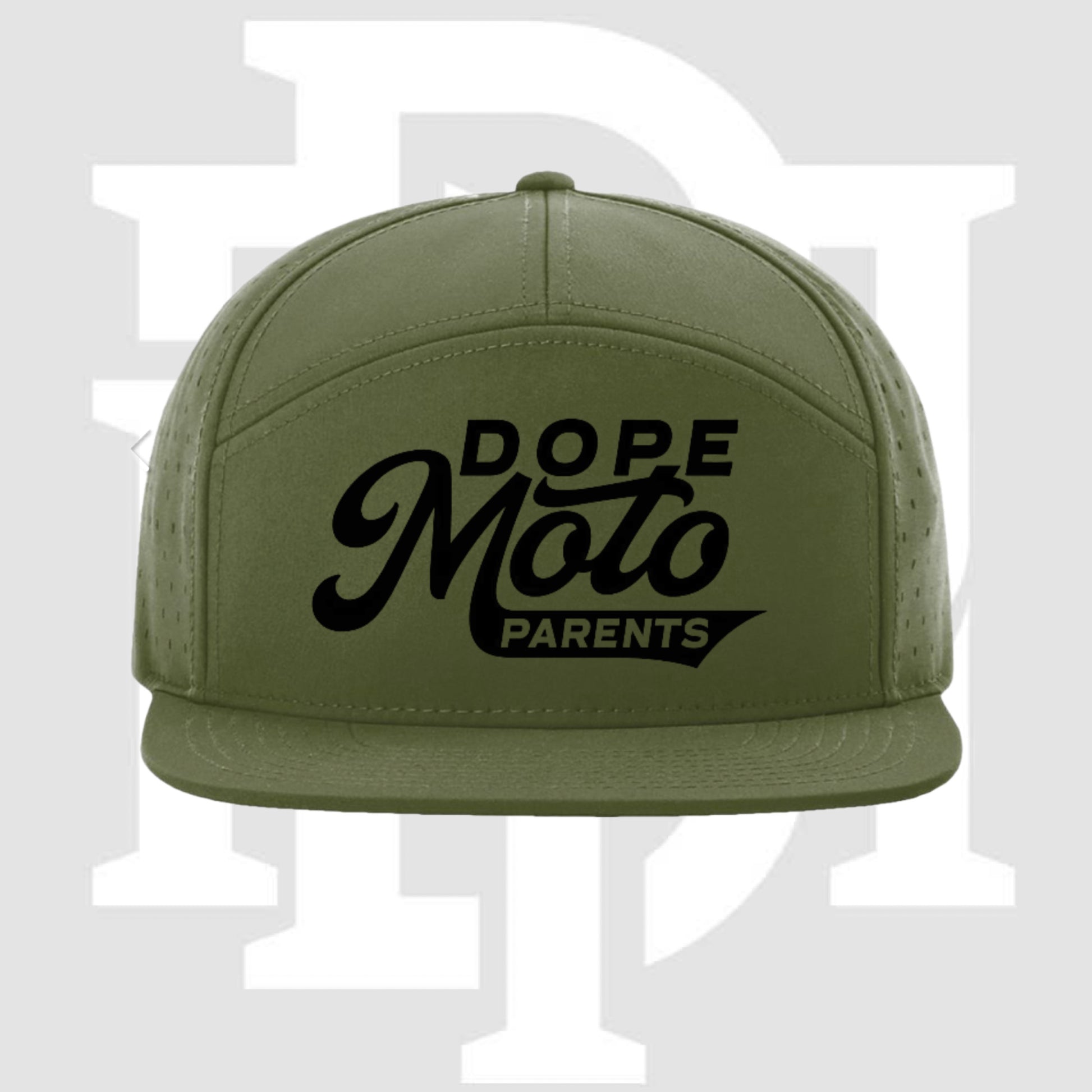 DMP Script Moss Green FlatBill SnapBack