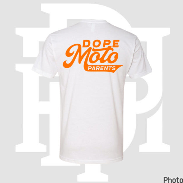 Dope Moto Parents Orange Letter White Tee