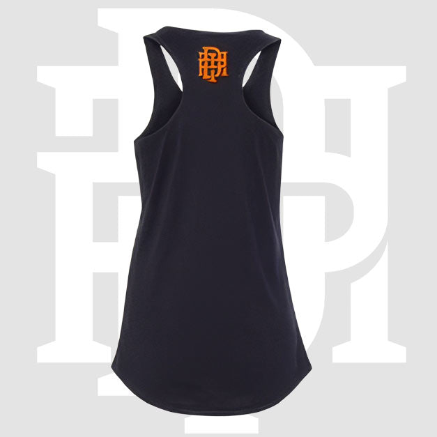 Dope Moto Parents Women's Black/Orange Script Logo Tank Top