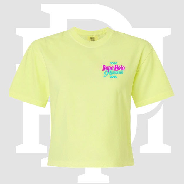 Dope Moto Parents Ladies Neon Lemon Crop Tee