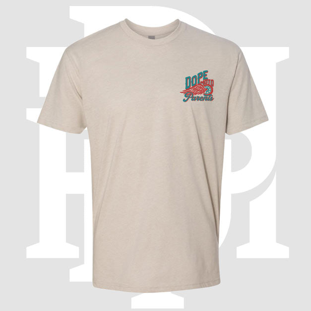 Dope Moto Parents Blue & Red Wing Tan Tee