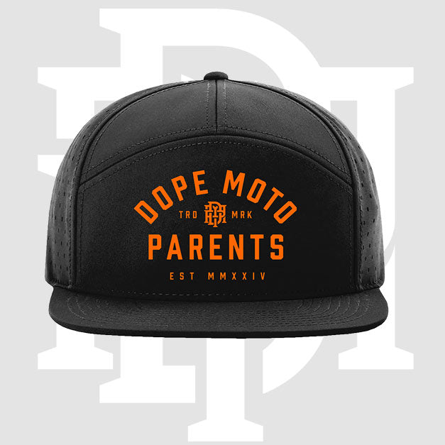 Dope Moto Parents Black & Orange Trdmrk Logo 169 Fltbill Hat