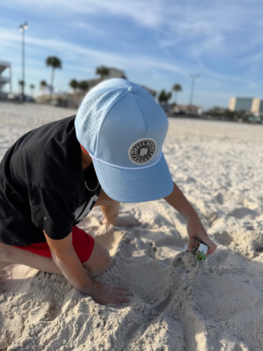 DMP Sky Blue PVC Patch Rope Hat