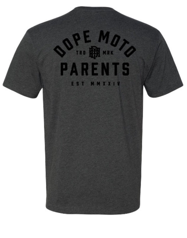 Dope Moto Parents Charcoal Trademark Logo Tee